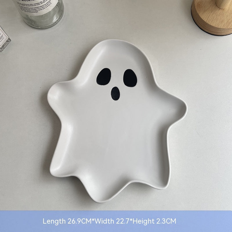Cute Ghost Shaped Breakfast Salad Plates Ceramic Tableware