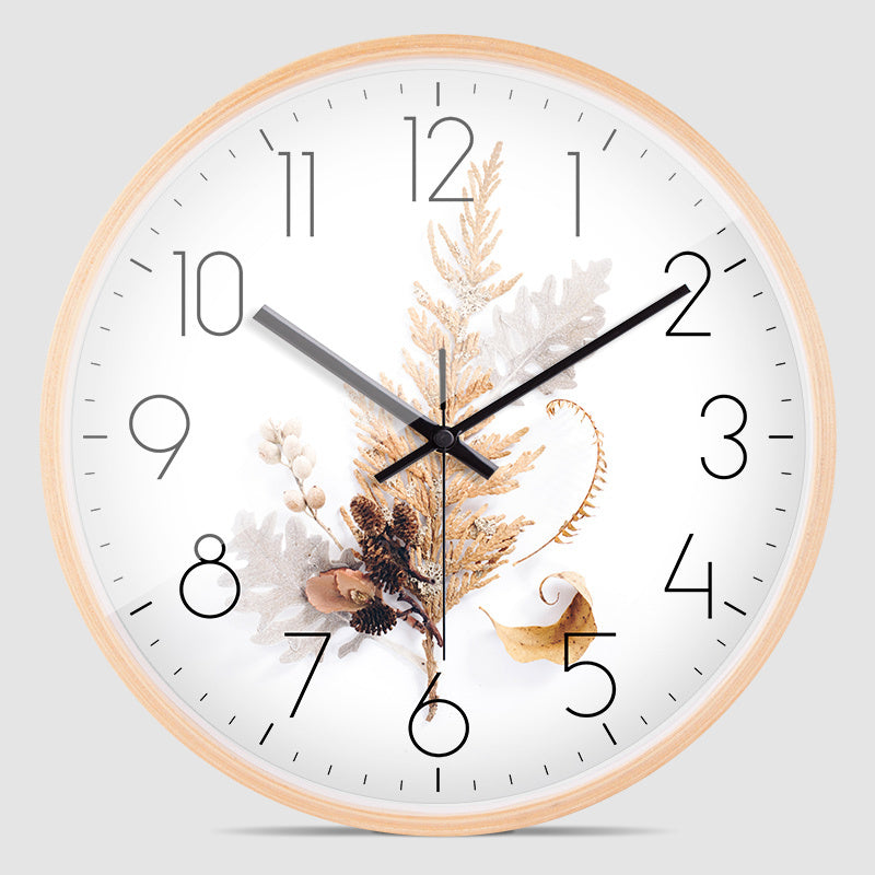 Modern Creative Solid Wood Mute Wall Clock Personality Decorative Clock